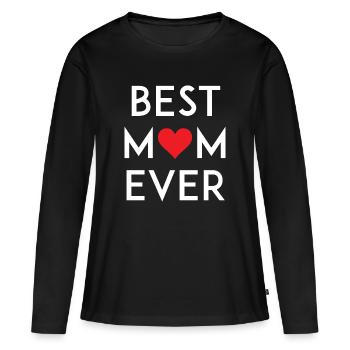 Best Mom Ever - T-shirt manches longues Premium bio Femme - noir - Devant - Julia (174cm)
