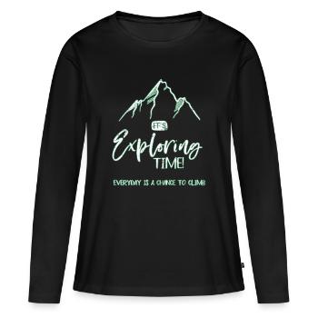 montée - T-shirt manches longues Premium bio Femme - noir - Devant - Julia (174cm)