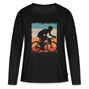 Cyclist / Vélo / Vélo / Tour / Coursier à vélo - T-shirt manches longues Premium bio Femme - noir - Devant - Julia (174cm)