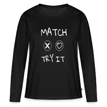 FLIRT Match text Art - T-shirt manches longues Premium bio Femme - noir - Devant - Julia (174cm)