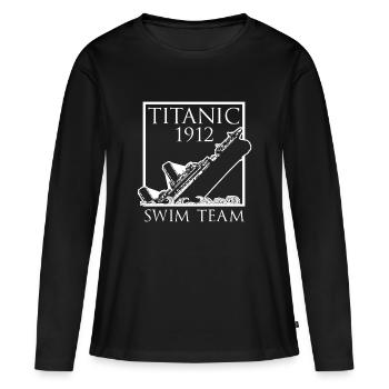 Titanic 1912 Swim Team Drôle De Chemise Titanic - T-shirt manches longues Premium bio Femme - noir - Devant - Julia (174cm)