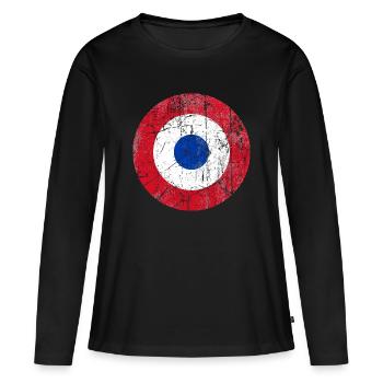 Paraguay Luftwaffe roundel Fliegerabzeichen - Frauen Premium Bio Langarmshirt - Schwarz - Vorne - Julia (174cm)
