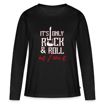 Rock and roll - T-shirt manches longues Premium bio Femme - noir - Devant - Julia (174cm)