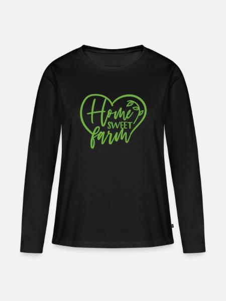 Bauernhof - Frauen Premium Bio Langarmshirt - Schwarz