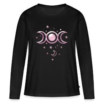 Mond Mondphasen Wicca - Frauen Premium Bio Langarmshirt - Schwarz - Vorne - Julia (174cm)