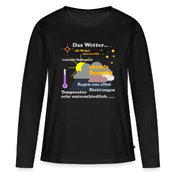 La carte météo - T-shirt manches longues Premium bio Femme - noir - Devant - Julia (174cm)