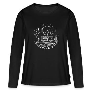 Camping Car in der Nacht - Frauen Premium Bio Langarmshirt - Schwarz - Vorne - Julia (174cm)