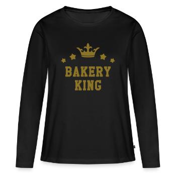 Boulanger / Boulangerie / Métier / Job - T-shirt manches longues Premium bio Femme - noir - Devant - Julia (174cm)