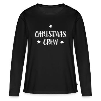 Christmas Crew étoiles Équipe cadeau de Noël - T-shirt manches longues Premium bio Femme - noir - Devant - Julia (174cm)