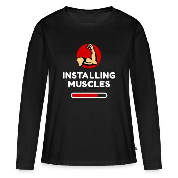 Muscles Tonification Funny Statement Fun - T-shirt manches longues Premium bio Femme - noir - Devant - Julia (174cm)