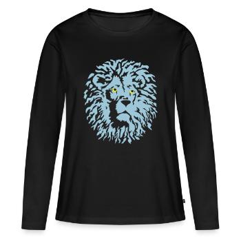 loewe raubtier - Frauen Premium Bio Langarmshirt - Schwarz - Vorne - Julia (174cm)