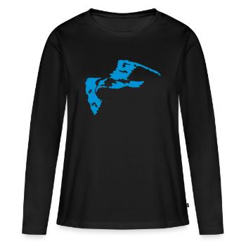 fliegende moewe - Frauen Premium Bio Langarmshirt - Schwarz - Vorne - Julia (174cm)
