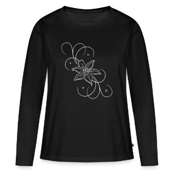 Lily avec des fioritures très délicates. - T-shirt manches longues Premium bio Femme - noir - Devant - Julia (174cm)