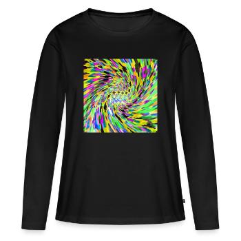 Vortex psychédélique - T-shirt manches longues Premium bio Femme - noir - Devant - Julia (174cm)