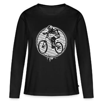 VTT Downhill MTB - T-shirt manches longues Premium bio Femme - noir - Devant - Julia (174cm)