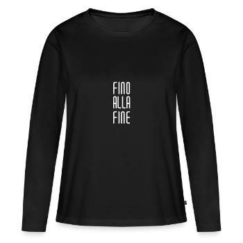 fino alla fine - T-shirt manches longues Premium bio Femme - noir - Devant - Julia (174cm)