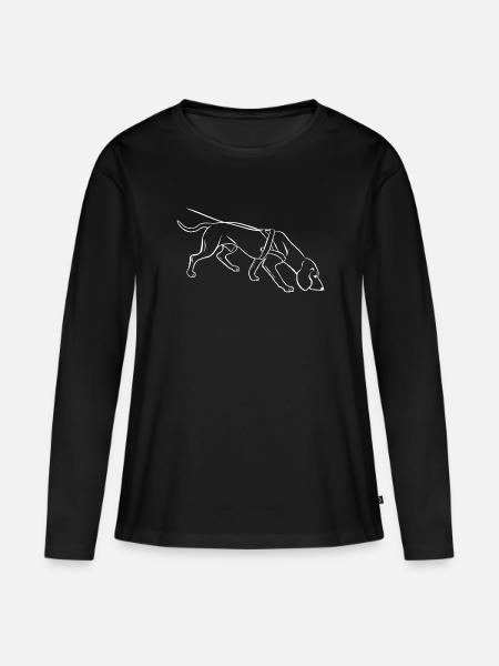 Nachsuche - Frauen Premium Bio Langarmshirt - Schwarz