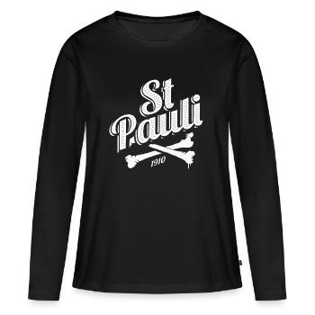 Hambourg - St Pauli - St Pauli - 1910 Saint Pauli - T-shirt manches longues Premium bio Femme - noir - Devant - Julia (174cm)