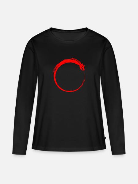 Ouroboros Symbol - Frauen Premium Bio Langarmshirt - Schwarz