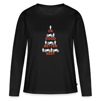Moto motos coureurs course machine motards - T-shirt manches longues Premium bio Femme - noir - Devant - Julia (174cm)