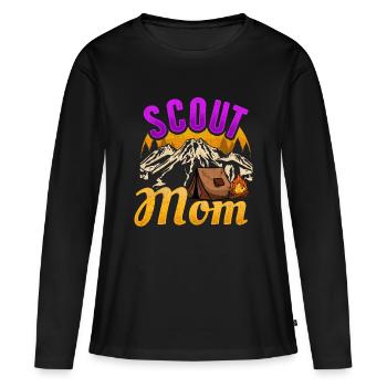 Tentes scoutes Camp scout - T-shirt manches longues Premium bio Femme - noir - Devant - Julia (174cm)