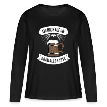 Kraftvolles Biergarten-Design mit Spruch - Frauen Premium Bio Langarmshirt - Schwarz - Vorne - Julia (174cm)