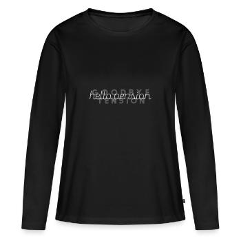 Pension - Frauen Premium Bio Langarmshirt - Schwarz - Vorne - Julia (174cm)