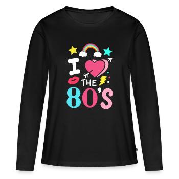 80s Eighties Party Music - Women's Premium Organic Long Sleeve Shirt - black - Front - Julia (174cm)