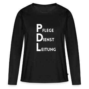 PDL Pflegedienstleitung Pflege Dienst Leitung - Frauen Premium Bio Langarmshirt - Schwarz - Vorne - Julia (174cm)