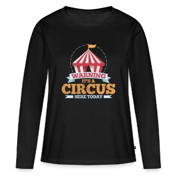 Cirque - T-shirt manches longues Premium bio Femme - noir - Devant - Julia (174cm)