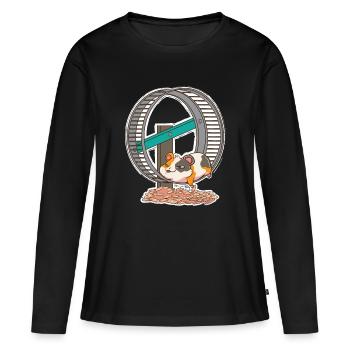 Roue de hamster Hamster Gold Hamster - T-shirt manches longues Premium bio Femme - noir - Devant - Julia (174cm)