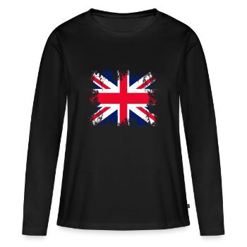 Angleterre Angleterre - T-shirt manches longues Premium bio Femme - noir - Devant - Julia (174cm)
