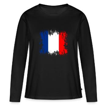 France - France - T-shirt manches longues Premium bio Femme - noir - Devant - Julia (174cm)
