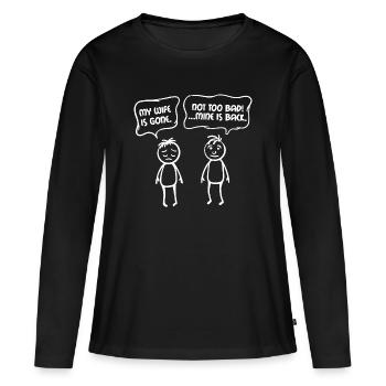 Partenariat relationnel Énonciations drôles Couples - T-shirt manches longues Premium bio Femme - noir - Devant - Julia (174cm)