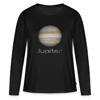 Jupiter - T-shirt manches longues Premium bio Femme - noir - Devant - Julia (174cm)