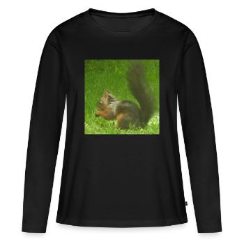 Eichhörnchen Tier Tierliebe Tierfreund Liebe - Frauen Premium Bio Langarmshirt - Schwarz - Vorne - Julia (174cm)