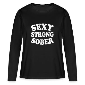Sexy sobre forte abstinence sobre sans alcool - T-shirt manches longues Premium bio Femme - noir - Devant - Julia (174cm)