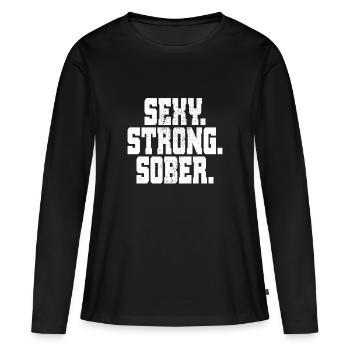 Sexy sobre forte abstinence sobre sans alcool - T-shirt manches longues Premium bio Femme - noir - Devant - Julia (174cm)