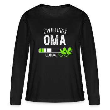 Zwillingsoma Loading Oma Großmutter Zwillinge - Frauen Premium Bio Langarmshirt - Schwarz - Vorne - Julia (174cm)