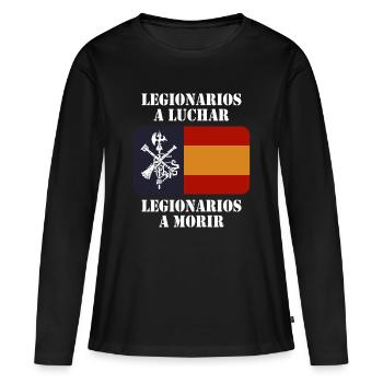Légionnaires à combattre 2 (sombre) - T-shirt manches longues Premium bio Femme - noir - Devant - Julia (174cm)