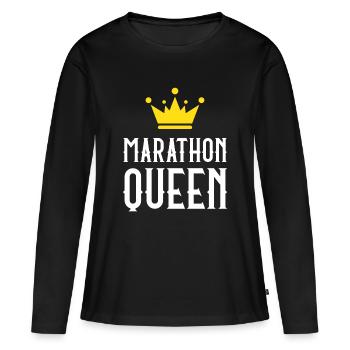 Marathon Queen - T-shirt manches longues Premium bio Femme - noir - Devant - Julia (174cm)