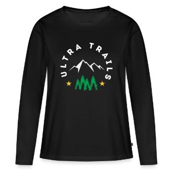 Ultra Trails - T-shirt manches longues Premium bio Femme - noir - Devant - Julia (174cm)