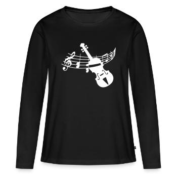Violon violon - T-shirt manches longues Premium bio Femme - noir - Devant - Julia (174cm)