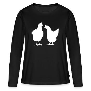 Poulets poules poulet la volaille la volaille - T-shirt manches longues Premium bio Femme - noir - Devant - Julia (174cm)