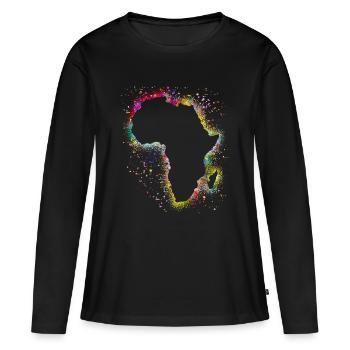 Afrique - T-shirt manches longues Premium bio Femme - noir - Devant - Julia (174cm)