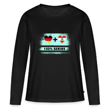 Allemagne et Liban 100 % Genial / Cadeau - T-shirt manches longues Premium bio Femme - noir - Devant - Julia (174cm)
