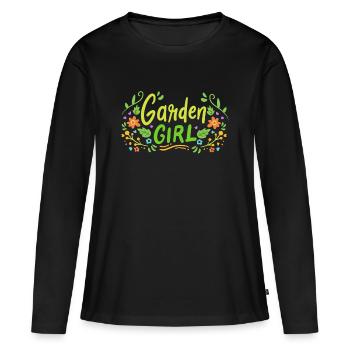 Jardinage Jardinage Jardinage - T-shirt manches longues Premium bio Femme - noir - Devant - Julia (174cm)