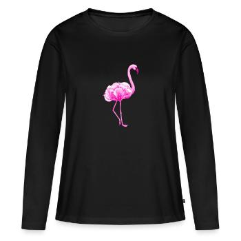 Flamingo - T-shirt manches longues Premium bio Femme - noir - Devant - Julia (174cm)