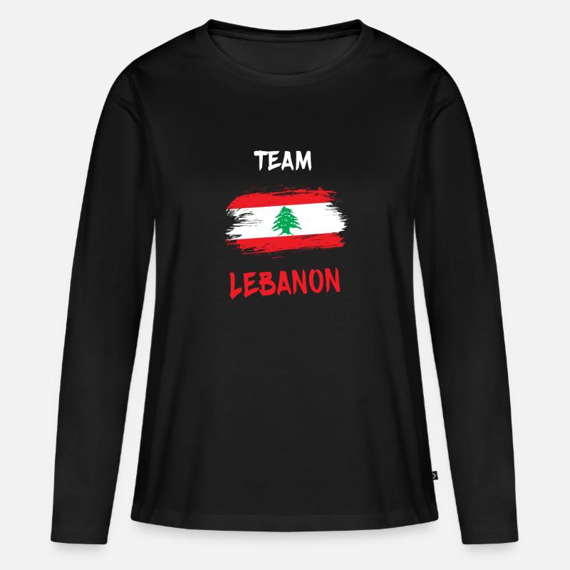 Team Libanon Design / Geschenkidee - Frauen Premium Bio Langarmshirt - Schwarz