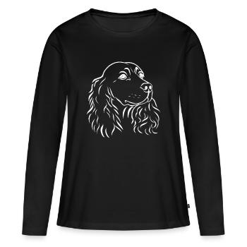 Spaniel Portrait - Frauen Premium Bio Langarmshirt - Schwarz - Vorne - Julia (174cm)